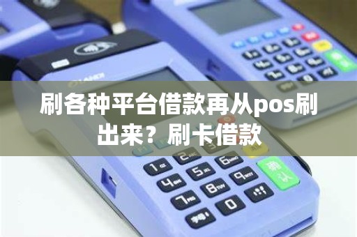 刷各种平台借款再从pos刷出来？刷卡借款