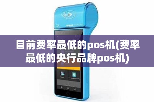 目前费率最低的pos机(费率最低的央行品牌pos机)