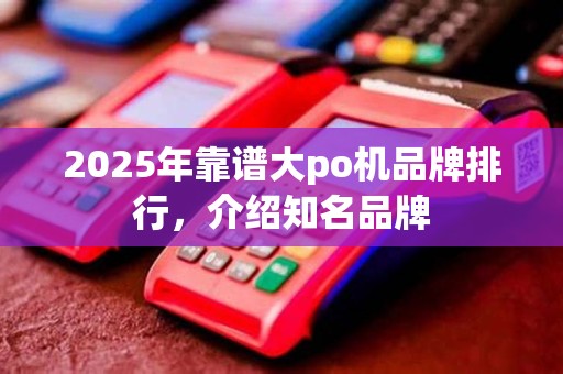 2025年靠谱大po机品牌排行，介绍知名品牌
