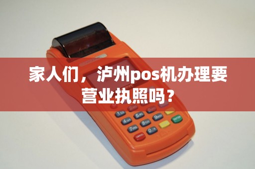 家人们，泸州pos机办理要营业执照吗？