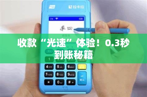 收款“光速”体验！0.3秒到账秘籍