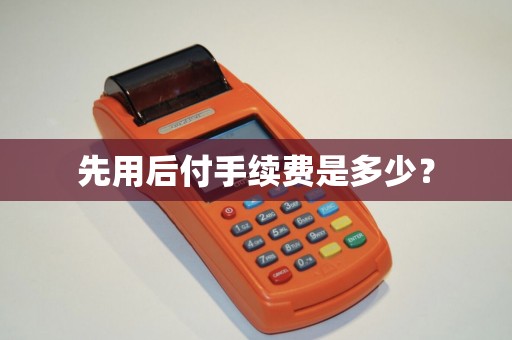 先用后付手续费是多少？