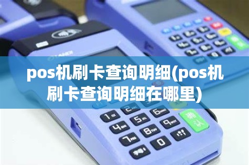 pos机刷卡查询明细(pos机刷卡查询明细在哪里)