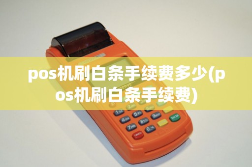 pos机刷白条手续费多少(pos机刷白条手续费)